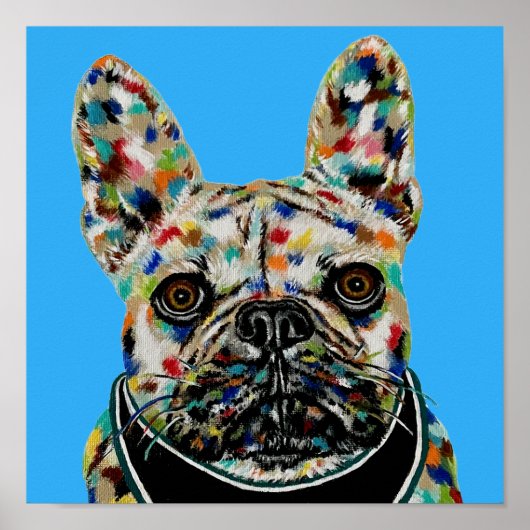 Poster Portrait de Bouledogue Français (Devant)