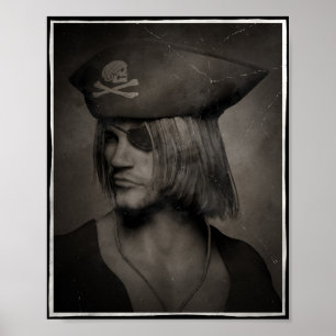 Poster Portrait de capitaine pirate - Effet antique