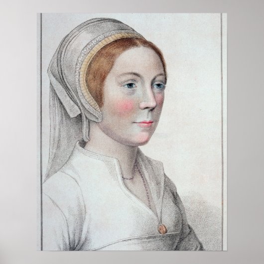 Poster Portrait de Catherine Howard (1520-42) gravé par (Devant)