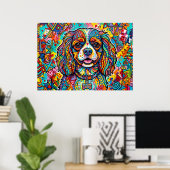 Poster Portrait de Cavalier King Charles Spaniel dans un (Bureau à domicile)