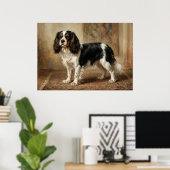 Poster Portrait de Cavalier King Charles Spaniel debout P (Bureau à domicile)