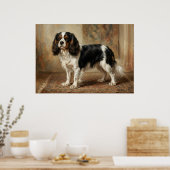 Poster Portrait de Cavalier King Charles Spaniel debout P (Cuisine)