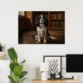 Poster Portrait de Cavalier King Charles Spaniel en bibli (Bureau à domicile)