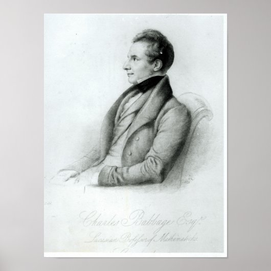 Poster Portrait de Charles Babbage 1832 (Devant)