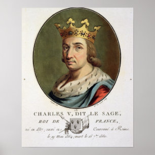 Poster Portrait de Charles V, appelé "" le roi sage de F