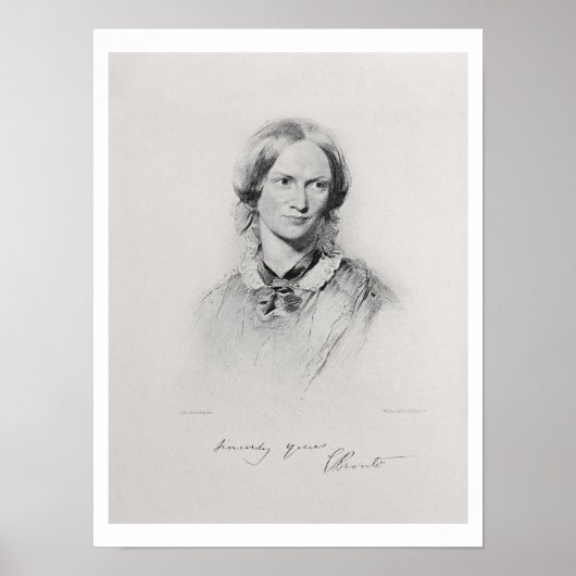 Poster Portrait de Charlotte Bronte, gravé par Walker a (Devant)