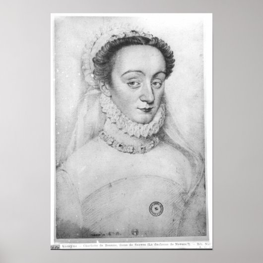 Poster Portrait de Charlotte de Beaune Dame de (Devant)