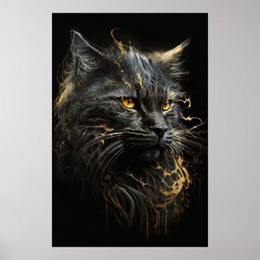 Poster Portrait de chat Animal Nature sauvage Esprit sauv (Devant)