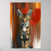 Poster Portrait de chat Bengale géant sur Arrière - plan (Devant)