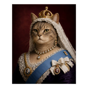 Poster Portrait de chat de la reine Victoria – Chat royal