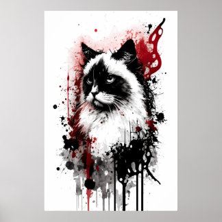 Poster Portrait de chat de Ragdoll