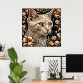 Poster Portrait de chat élégant (Bureau à domicile)