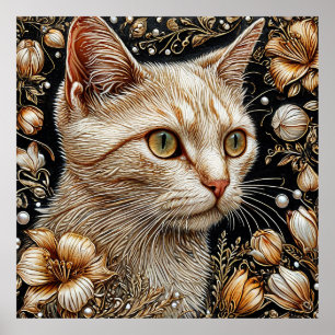 Poster Portrait de chat élégant