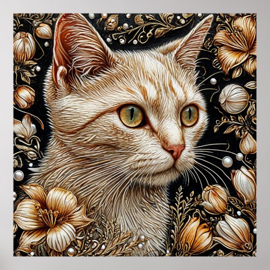 Poster Portrait de chat élégant (Devant)