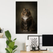 Poster Portrait de chat élégant en studio (Bureau à domicile)