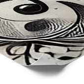 Poster Portrait de chat noir et blanc (Coin)