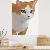 Poster Portrait de chat orange et blanc (Cuisine)