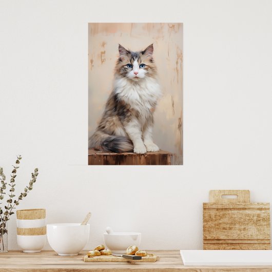 Poster Portrait de chat Ragdoll (Cuisine)