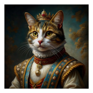Poster Portrait de chat Renaissance