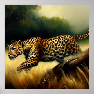 Poster Portrait de chat sauvage Leopard