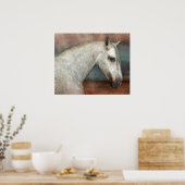 Poster Portrait de Cheval Andalou Gris Dappé (Cuisine)