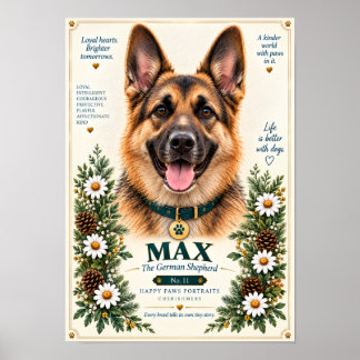 Poster Portrait de chien berger allemand | Max n° 11