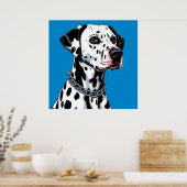 Poster Portrait de chien dalmate sur fond bleu (Cuisine)