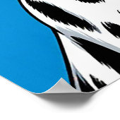 Poster Portrait de chien dalmate sur fond bleu (Coin)