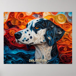 Poster Portrait de chien d'art dalmate