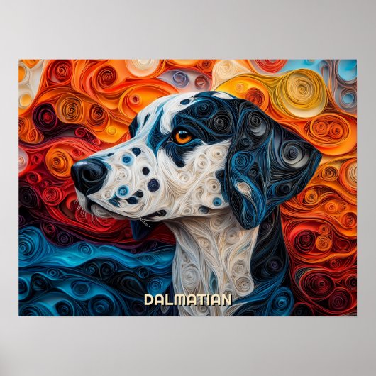 Poster Portrait de chien d'art dalmate (Devant)