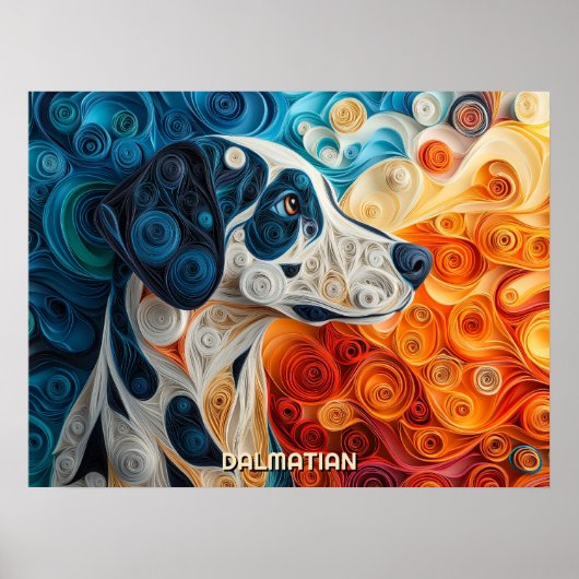 Poster Portrait de chien d'art dalmate (Devant)