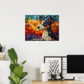 Poster Portrait de chien d'art de Queue de papier Terrier (Bureau à domicile)