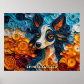 Poster Portrait de Chien d'Art Décoré Chinois (Devant)