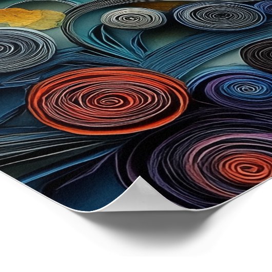 Poster Portrait de Chien d'Art Décoré Chinois (Coin)