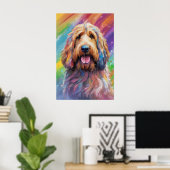 Poster Portrait de chien d'art numérique, mignon chien Ot (Bureau à domicile)
