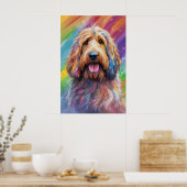 Poster Portrait de chien d'art numérique, mignon chien Ot (Cuisine)