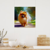 Poster Portrait de Chien de Poméranie (Cuisine)