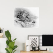 Poster Portrait de chien Lurcher (Bureau à domicile)