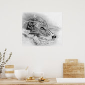 Poster Portrait de chien Lurcher (Cuisine)