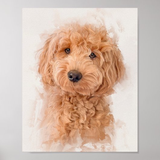 Poster Portrait de chien Mini Goldendoodle (Devant)