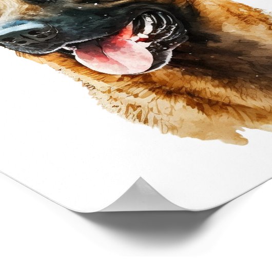 Poster Portrait de chien personnalisé, Portrait d'animal (Coin)