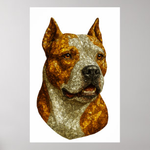 Poster Portrait de chien Pitbull