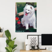 Poster Portrait de Chien Spitz japonais (Bureau à domicile)