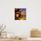 Poster Portrait de chien Steampunk (Cuisine)