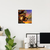 Poster Portrait de chien Steampunk (Bureau à domicile)