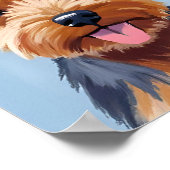 Poster Portrait de chien Yorkshire Terrier (Coin)