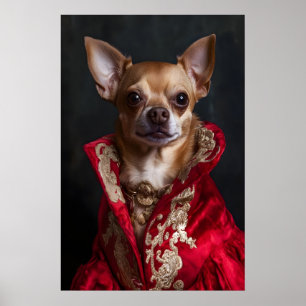 Poster Portrait de Chihuahua royal, Art de chien de style