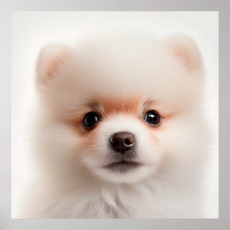 Poster Portrait de chiot Pomeranian mignon