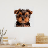Poster Portrait de chiot Yorkshire Terrier mignon (Cuisine)