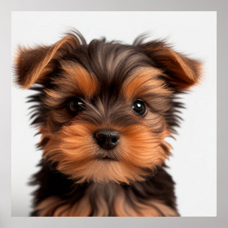 Poster Portrait de chiot Yorkshire Terrier mignon
